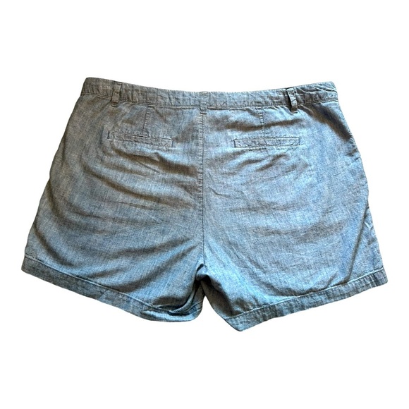 4/$20 GAP blue chambray 3 inch city shorts- midrise - size  16- 100% cotton - Picture 5 of 8